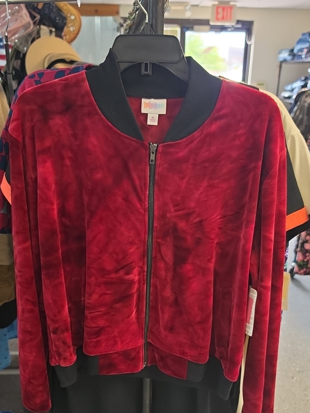 LuLaRoe Red Velvet Bomber Jacket